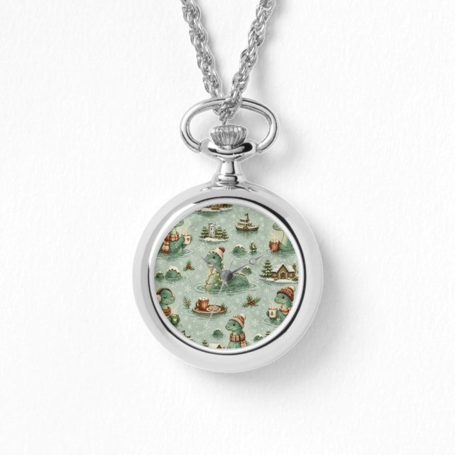 Reloj De Pulsera Navidad Nessie Monstruo del Lago Ness Acogedores C (Anverso)