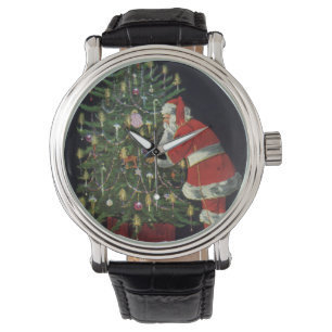 Reloj De Pulsera Navidad vintage, Santa Claus con regalos