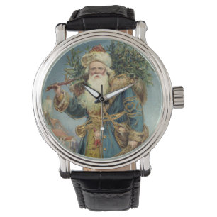 Reloj De Pulsera Navidad vintage, Santa Claus victoriano con árbol