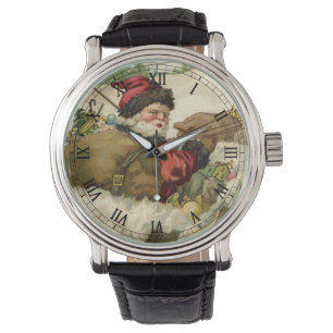 Reloj De Pulsera Navidad Vintage, Santa Claus Victoriano en Trineo