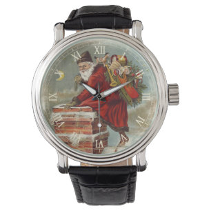 Reloj De Pulsera Navidad Vintage Victoriana San Nicolás en el Tejad