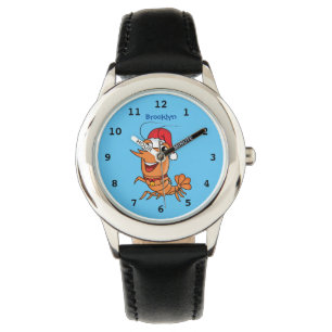 Reloj De Pulsera Navidades alegres, camarones, personalizado ilustr