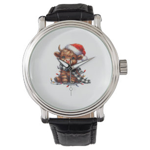 Reloj De Pulsera Navidades alumbran Highlan Viento de Vaca Highland