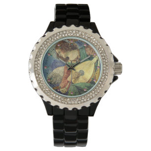 RELOJ DE PULSERA NAVIDADES ANGEL HACIENDO MÚSICA / GEMAS AMETYST RO