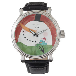 Reloj De Pulsera Navidades azules tapan con cacao oscuro