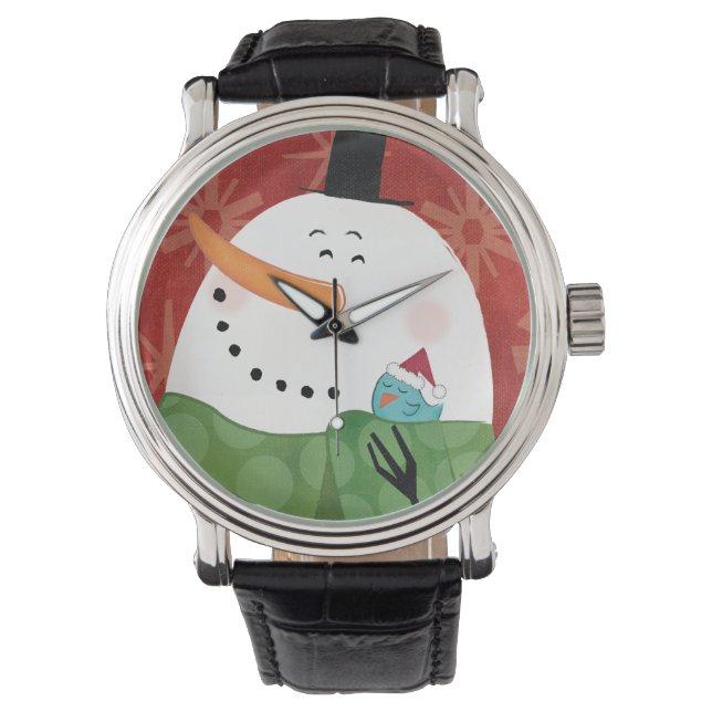 Reloj De Pulsera Navidades azules tapan con cacao oscuro (Anverso)