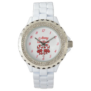 Reloj De Pulsera Navidades Candy Canes Diamante de imitación de la