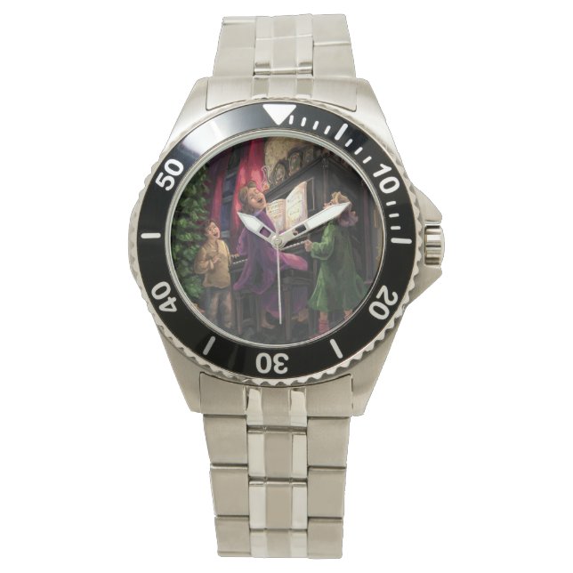 Reloj De Pulsera Navidades cantando a lo largo (Anverso)