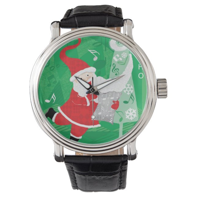 Reloj De Pulsera Navidades, cantando y bailando Santa Claus (Anverso)