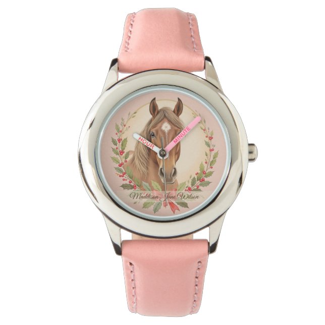 Reloj De Pulsera Navidades Chicas de caballos (Anverso)