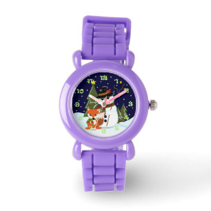 Reloj De Pulsera Navidades de corte Snowman, Fox y Custom nombre