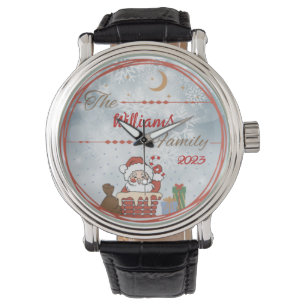 Reloj De Pulsera Navidades de familia bajan la chimenea