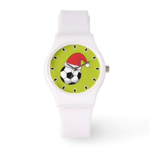 Reloj De Pulsera Navidades De Fútbol Con Gorra De Santa Claus