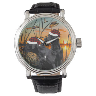 Reloj De Pulsera Navidades de Labrador Negro