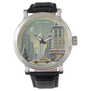 Reloj De Pulsera Navidades de Nueva York   Festividad de la Estatua