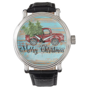Reloj De Pulsera Navidades de país de Camión Rojo Retro