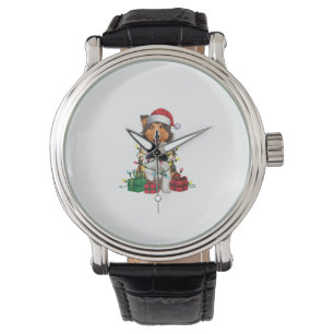 Reloj De Pulsera Navidades de perros callejeros de Santa Hat Rough 