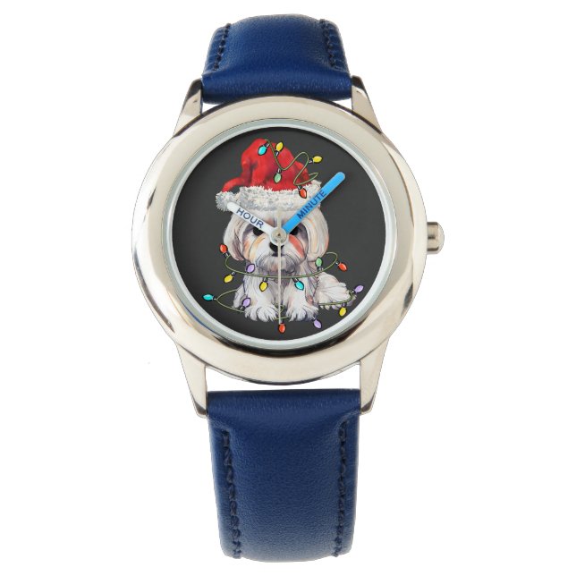 Reloj De Pulsera Navidades de perros malteses, Navidad Perro maltés (Anverso)