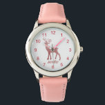 Reloj De Pulsera navidades de renos rosas lindos chica personalizad<br><div class="desc">lindos navidades de renos rosas chica personalizado Watch</div>