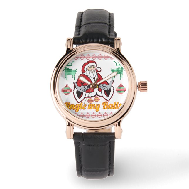 Reloj De Pulsera Navidades de vacaciones de Santa Claus sonrientes  (Anverso)