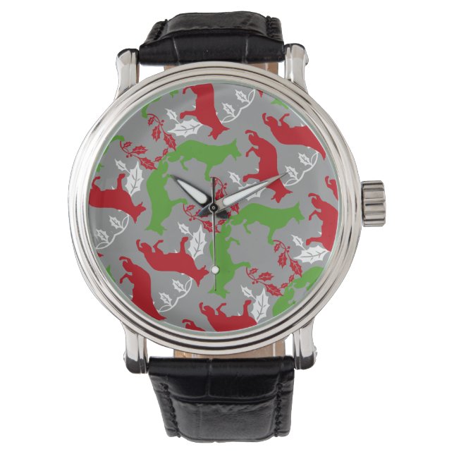 Reloj De Pulsera Navidades del Pastor Alemán (Anverso)