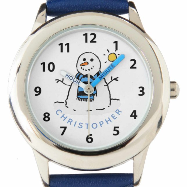 Reloj De Pulsera Navidades Diseño Snowman con Nombre. Niños (Subido por el creador)