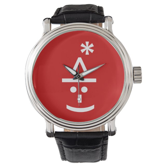 Reloj De Pulsera Navidades Elf Emoticon Xmas ASCII Texto Arte (Anverso)