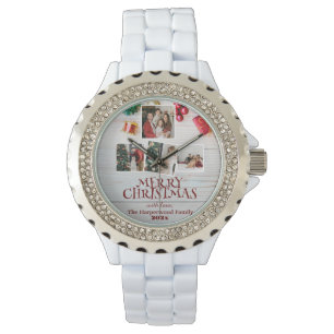 Reloj De Pulsera navidades familiares simples y elegantes de madera