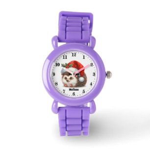 Reloj De Pulsera Navidades festivos chicas hedgehog agregar nombre