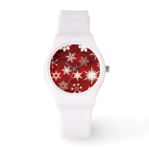 Reloj De Pulsera Navidades festivos con copos de nieve