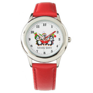 Reloj De Pulsera navidades festivos pingüino agregar nombres niños