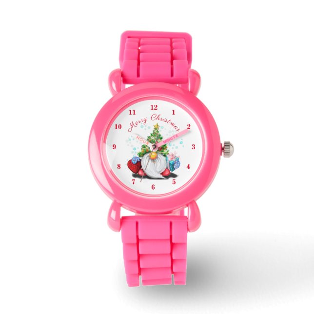 Reloj De Pulsera Navidades miran Gnome con regalos (Anverso)