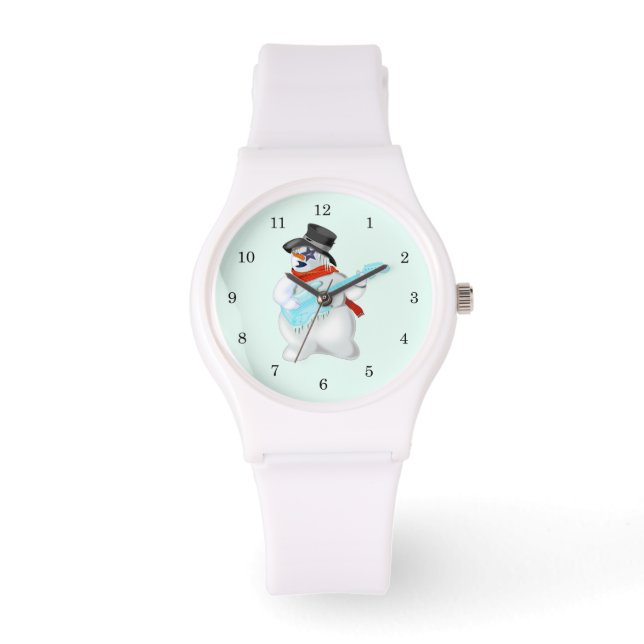 Reloj De Pulsera Navidades observan a Snowman con guitarra (Anverso)