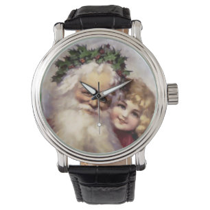 Reloj De Pulsera Navidades observan con Santa y los niños
