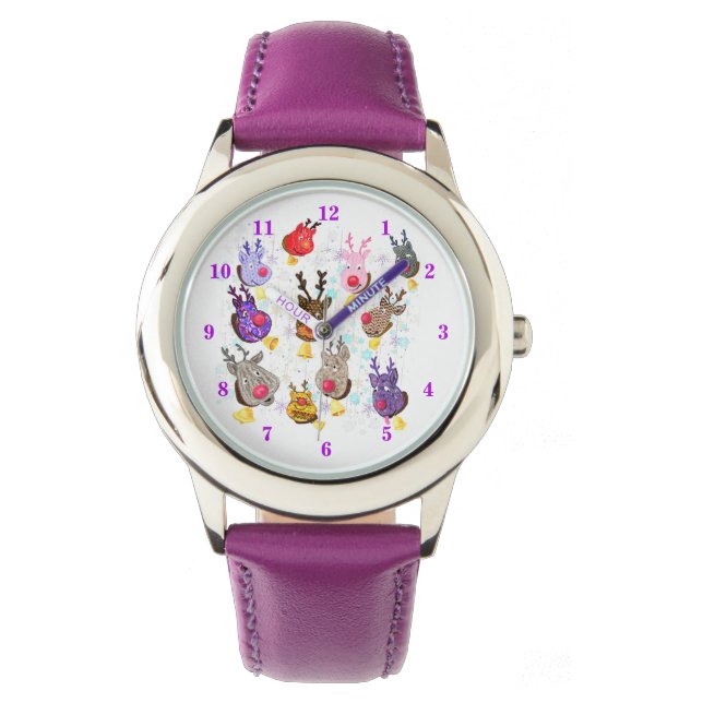 Reloj De Pulsera Navidades observan juguetes coloridos de regalo (Anverso)