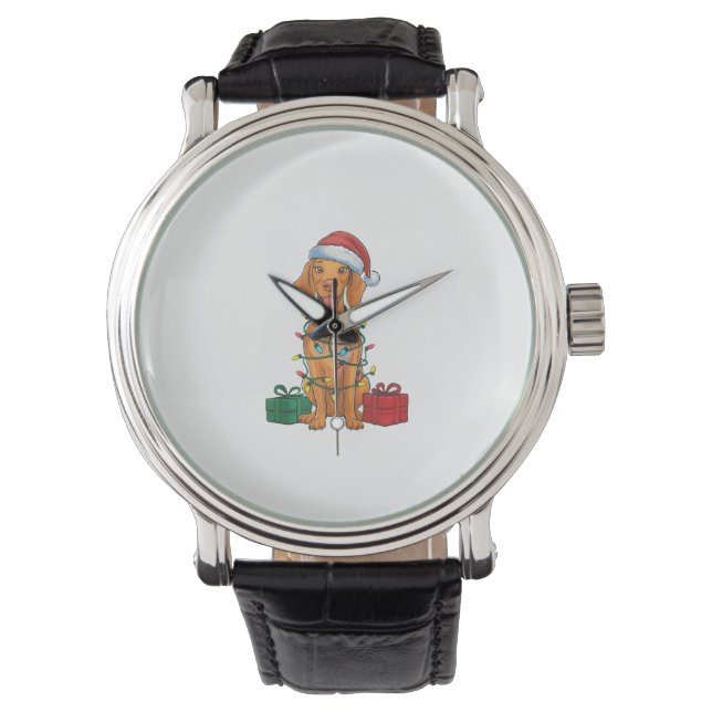 Reloj De Pulsera Navidades perinos de Santa Hat Pomeranian (Anverso)