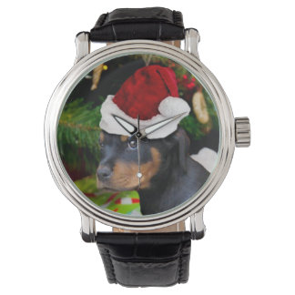 Reloj De Pulsera Navidades Perritos de Rottweiler