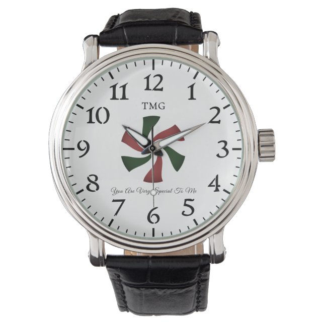 Reloj De Pulsera Navidades personalizados Peppermint Candy (Anverso)