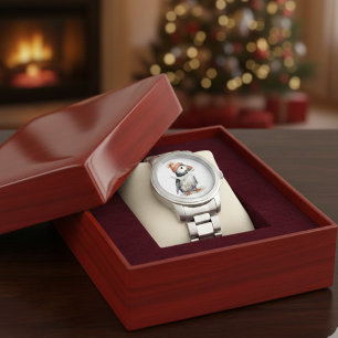 Reloj De Pulsera Navidades Puffin, personalizable