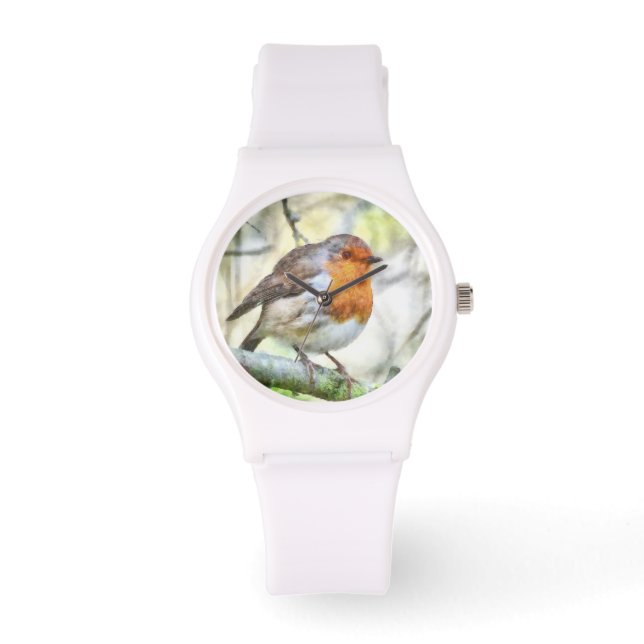 Reloj De Pulsera Navidades Robin Redmama Winter Watercolor (Anverso)