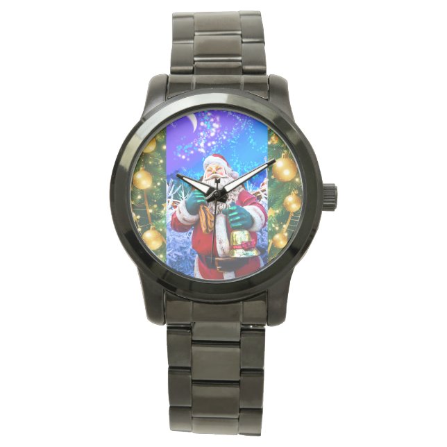 Reloj De Pulsera Navidades rojos Santa Claus en Winter eWatch (Anverso)