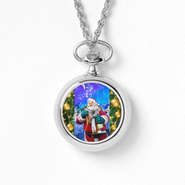 Reloj De Pulsera Navidades rojos Santa Claus en Winter eWatch (Anverso)