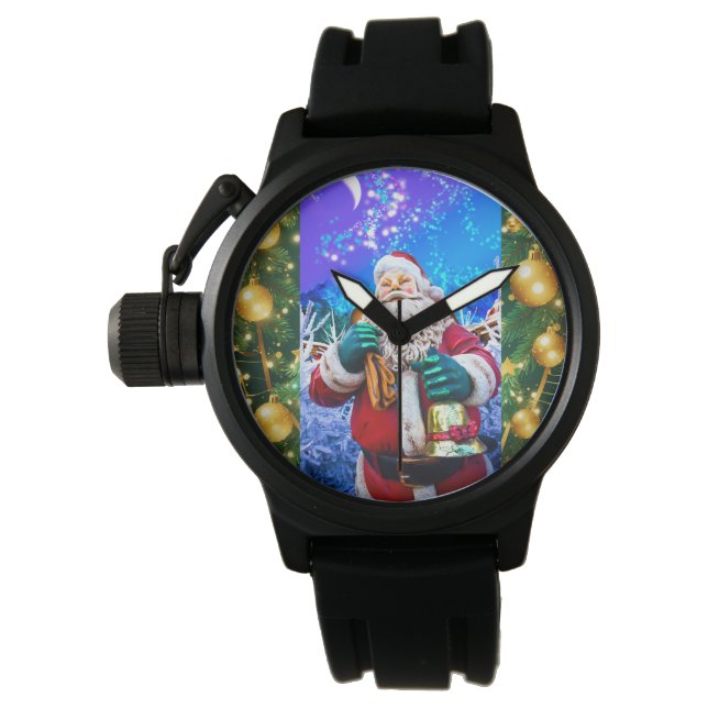 Reloj De Pulsera Navidades rojos Santa Claus en Winter eWatch (Anverso)