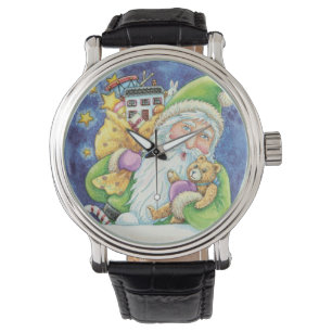 Reloj De Pulsera Navidades, Santa Claus en chimenea con juguetes