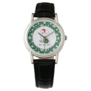 Reloj De Pulsera Navidades Santa Claus Gorra Samoyed Dog Cute