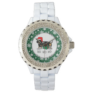 Reloj De Pulsera Navidades Santa Dachshund (S black & tan) Cute