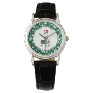 Reloj De Pulsera Navidades Santa Hat Whippet Dog Fawn & white Cute