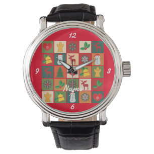 Reloj De Pulsera Navidades Símbolos Medley Art Thunder_Cove