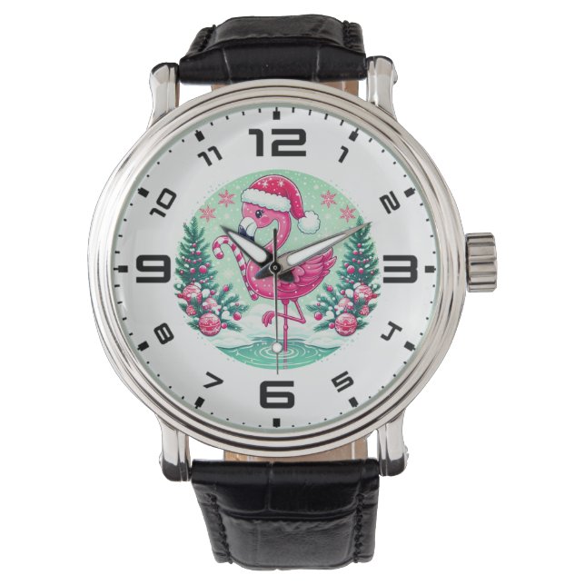Reloj De Pulsera Navidades Sublimación Flamingo Clipart-10424 (Anverso)