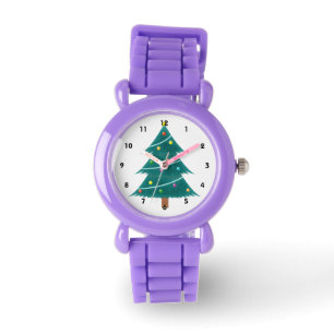 Reloj De Pulsera Navidades Tema Purpurina Rojo Watch